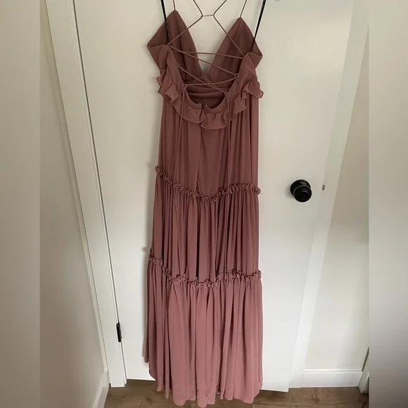 Rose Pink Ruffle Formal Dress - Picture 5 of 7